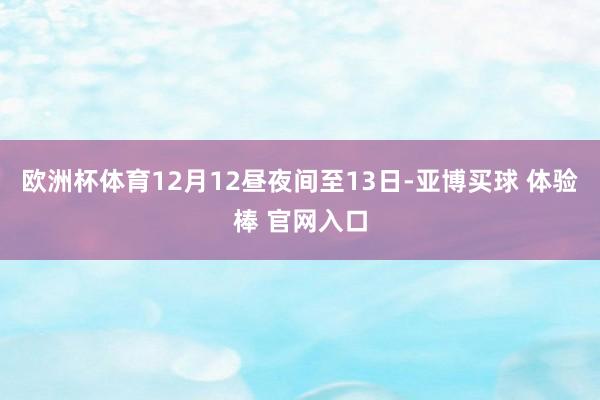 欧洲杯体育12月12昼夜间至13日-亚博买球 体验棒 官网入口