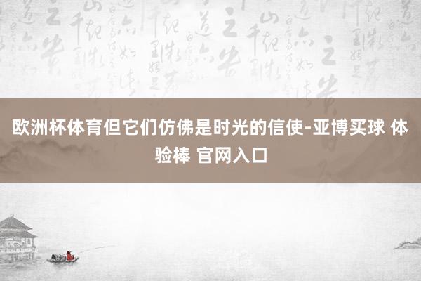 欧洲杯体育但它们仿佛是时光的信使-亚博买球 体验棒 官网入口