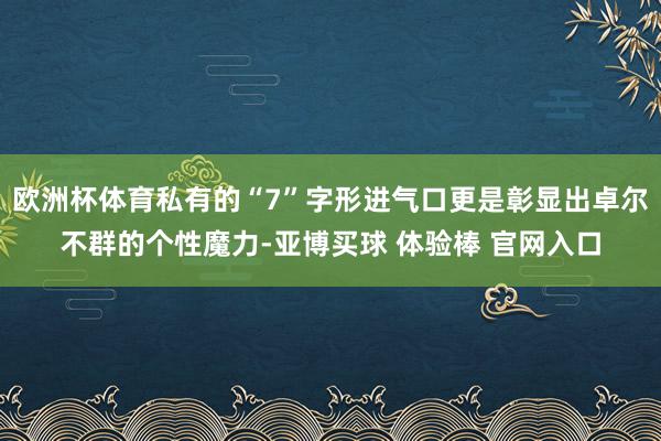 欧洲杯体育私有的“7”字形进气口更是彰显出卓尔不群的个性魔力-亚博买球 体验棒 官网入口