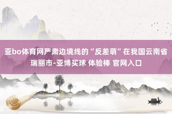 亚bo体育网严肃边境线的“反差萌”在我国云南省瑞丽市-亚博买球 体验棒 官网入口