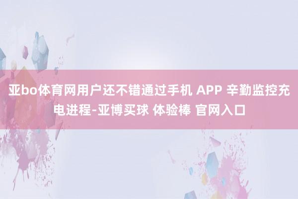 亚bo体育网用户还不错通过手机 APP 辛勤监控充电进程-亚博买球 体验棒 官网入口