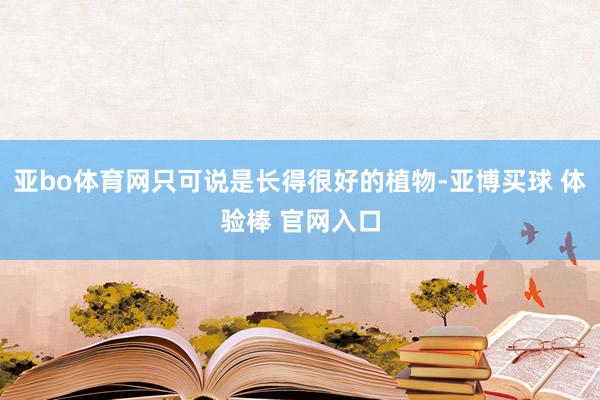 亚bo体育网只可说是长得很好的植物-亚博买球 体验棒 官网入口