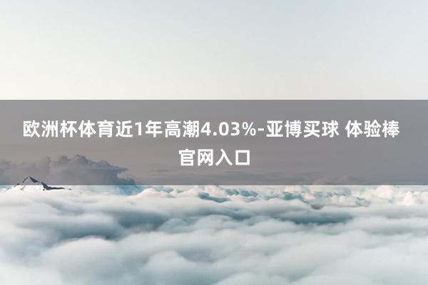 欧洲杯体育近1年高潮4.03%-亚博买球 体验棒 官网入口