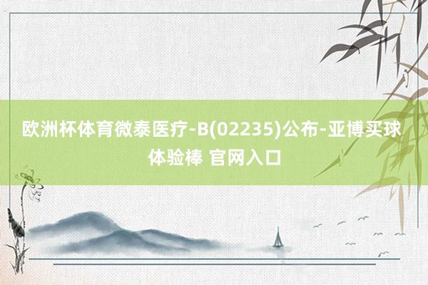 欧洲杯体育微泰医疗-B(02235)公布-亚博买球 体验棒 官网入口