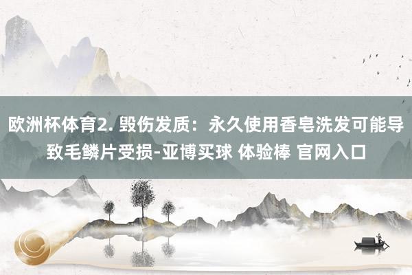 欧洲杯体育2. 毁伤发质：永久使用香皂洗发可能导致毛鳞片受损-亚博买球 体验棒 官网入口
