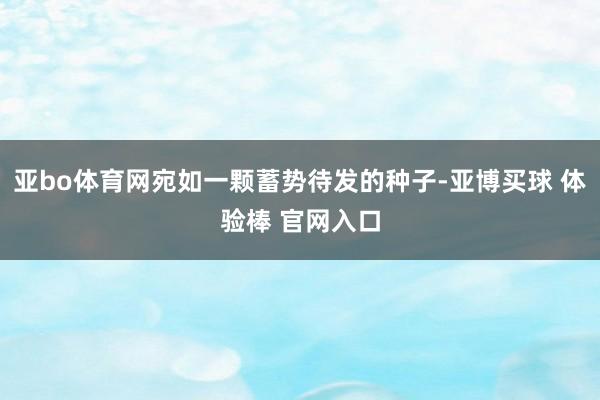 亚bo体育网宛如一颗蓄势待发的种子-亚博买球 体验棒 官网入口