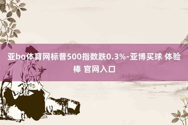 亚bo体育网标普500指数跌0.3%-亚博买球 体验棒 官网入口