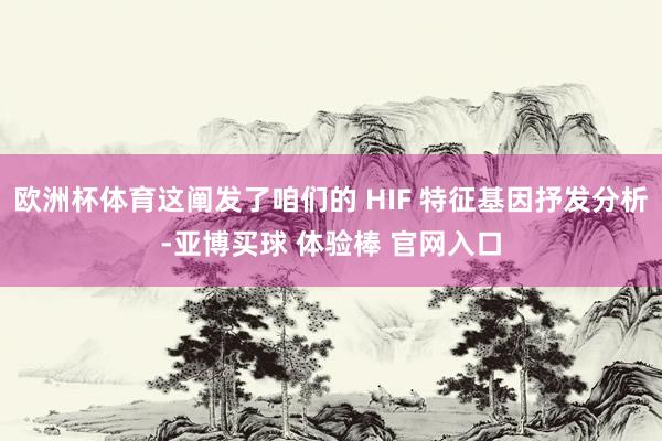 欧洲杯体育这阐发了咱们的 HIF 特征基因抒发分析-亚博买球 体验棒 官网入口