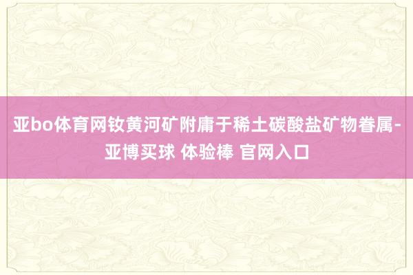 亚bo体育网钕黄河矿附庸于稀土碳酸盐矿物眷属-亚博买球 体验棒 官网入口