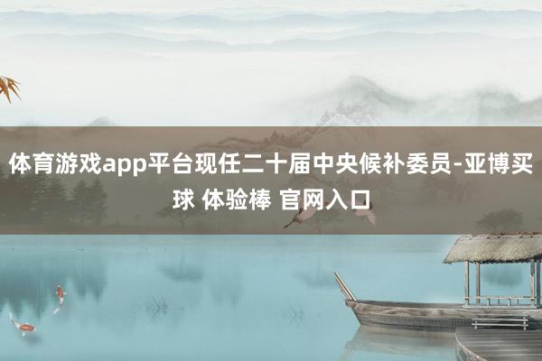 体育游戏app平台现任二十届中央候补委员-亚博买球 体验棒 官网入口