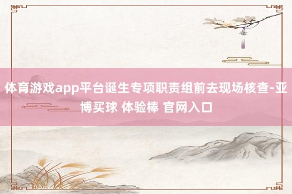 体育游戏app平台诞生专项职责组前去现场核查-亚博买球 体验棒 官网入口